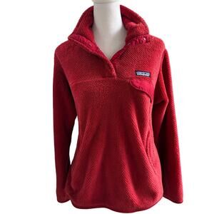 Patagonia Re-Tool Snap T Red Small Quarter Button Sweater Women's Shacket